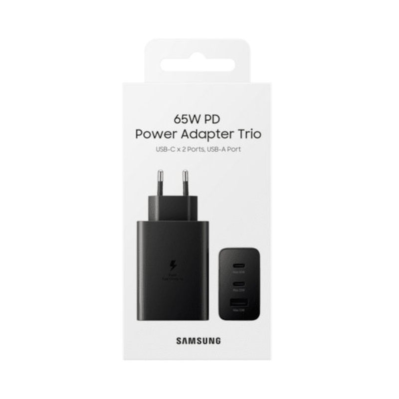 Samsung power adapter trio 65w fast charge black, , medium-null