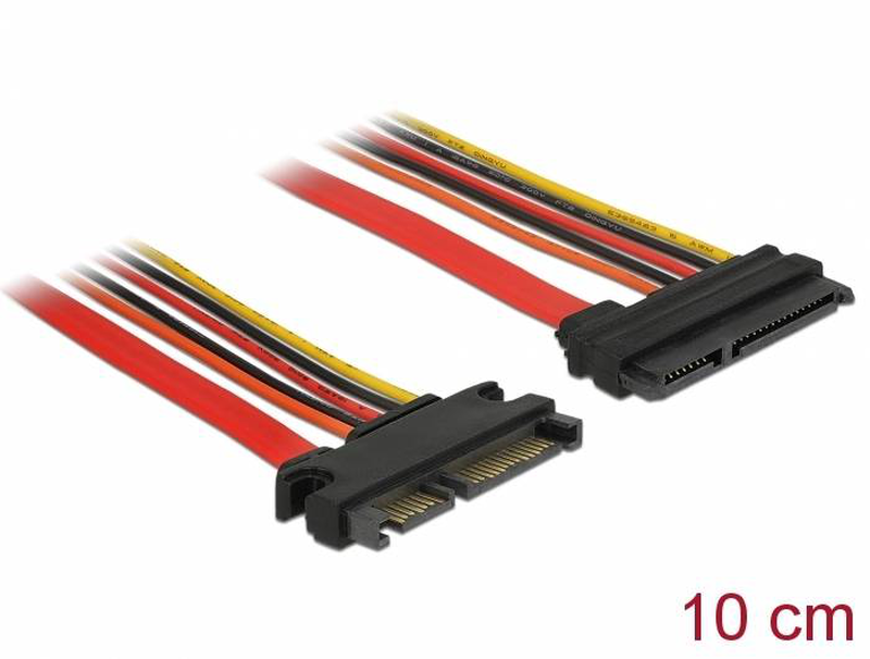 Delock / sata extension cable / serial ata 150/300/600 / sata combo (m) to sata combo (f) / 10 cm, , medium-null