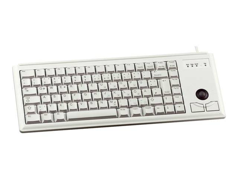 Cherry compact-keyboard g84-4400 / keyboard  trackball / ps/2 / english / europe / light grey, , medium-null