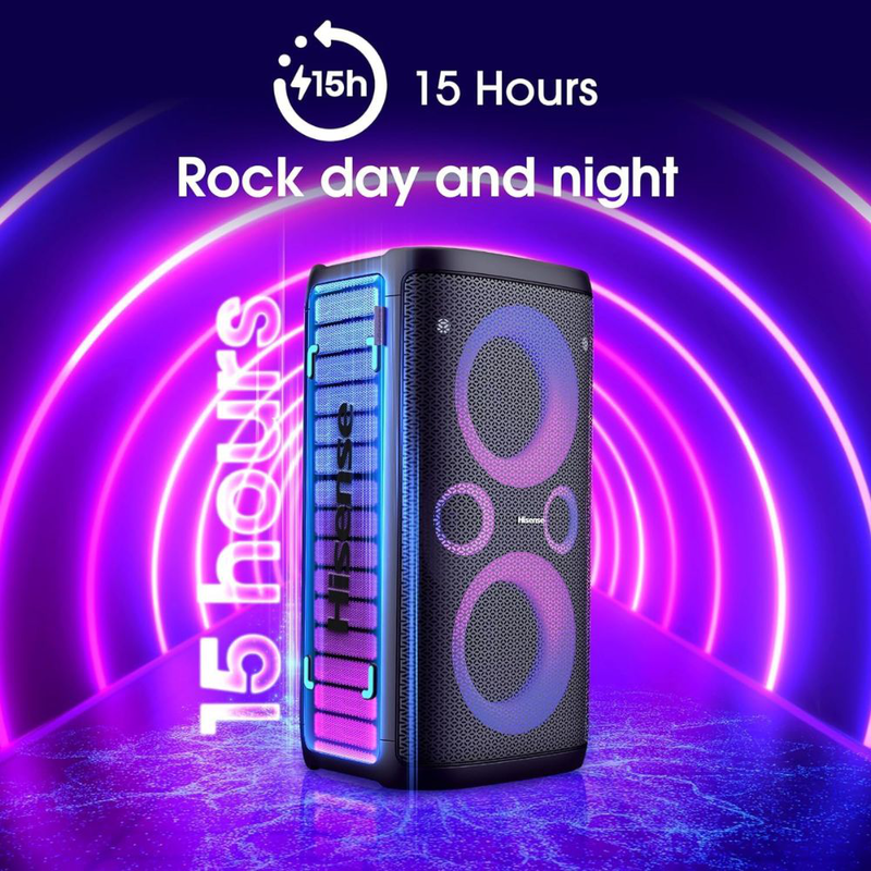 Product image: Hisense party rocker one plus φορητό ηχείο karaoke 300w με 2 ασύρματα μικρόφωνα και φωτιστικά εφέ, , medium-null