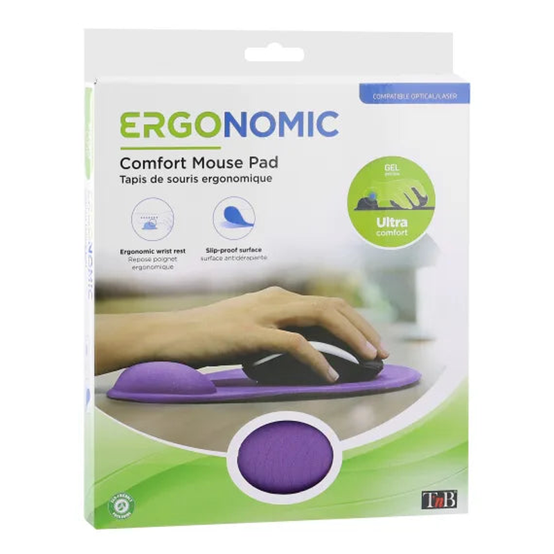 Tnb gel system mouse pad with wrist rest purple, , medium-null