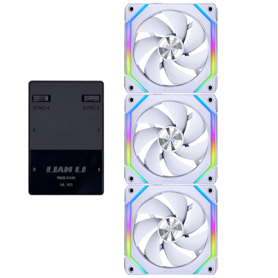 Lian li uni fan sl v2 triple (3pcs) with controller, White - Rgb, medium