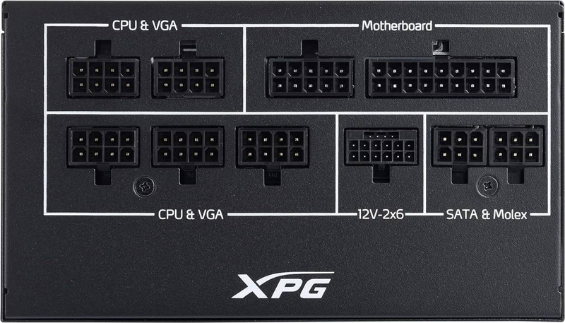 Xpg core reactor II ve 850w atx 3.1 psu 80+ gold cybenetics fully modular pcie 5.0 12v-2x6 black-null