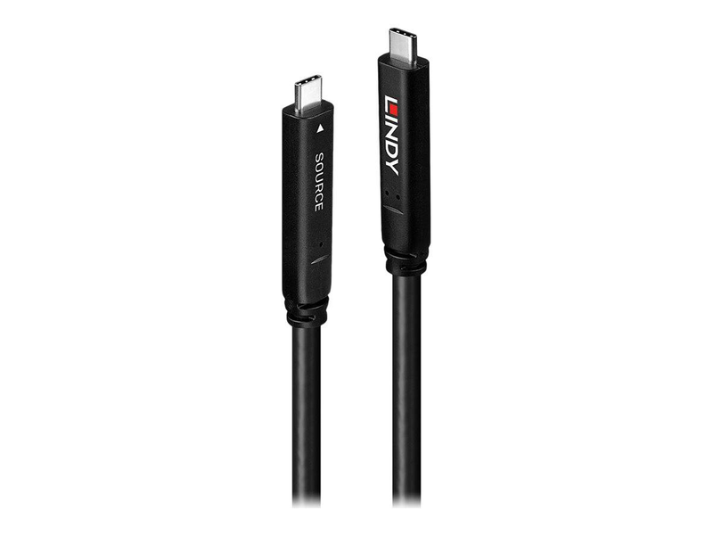 Lindy 43333 | 10m USB 3.2 Gen 2 & displayport 1.4 Type-C fibre optic hybrid cable | 10GBps | 4k@60hz | 60w pd | thunderbolt 3-null