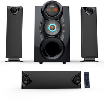 Akai ss028a-3208c  multimedia 3.1 speakers with bluetooth, USB, SD and radio &ndash; 75 w, Black, medium