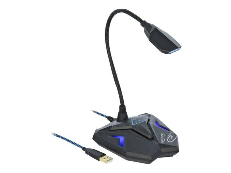 Delock desktop USB gaming microphone, omnidirectional, black and blue, , medium-null