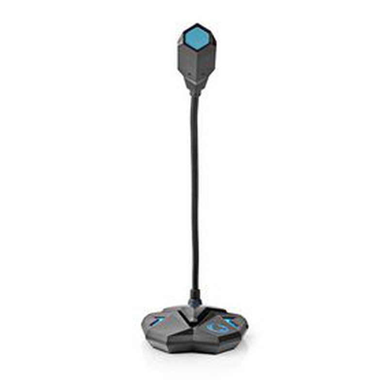 Desktop gaming microphone gooseneck USB mute button 3.5 mm stereo audio connector, , medium-null