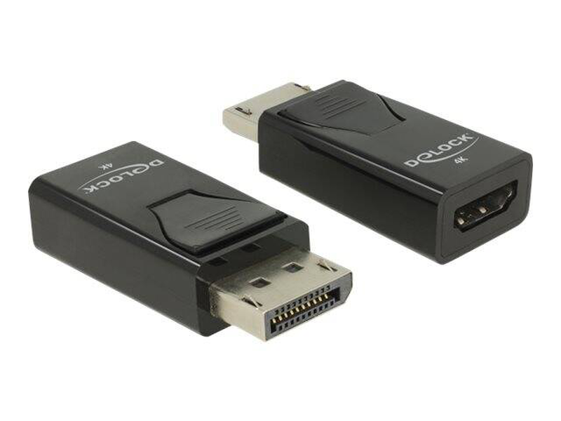 Delock / adapter / displayport male to HDMI female / black / passive converter, 4k30hz (3840 x 2160) support, 3d video support-null