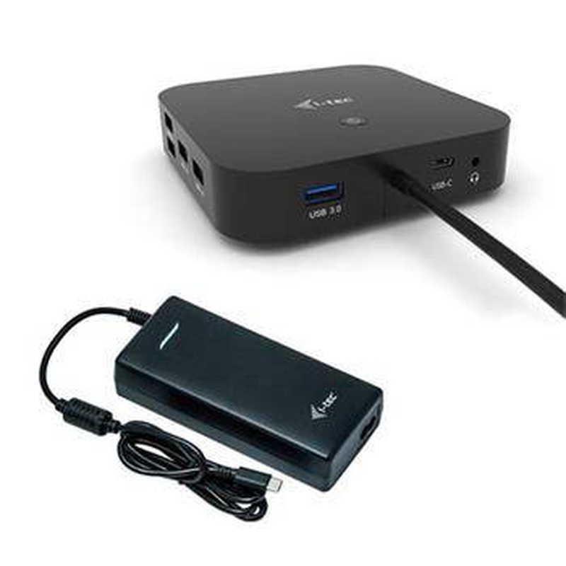 I-tec c31dualdpdockpd100w USB-c dual display docking station 2x displayport 4k 100w pd charger gigabit ethernet black-null