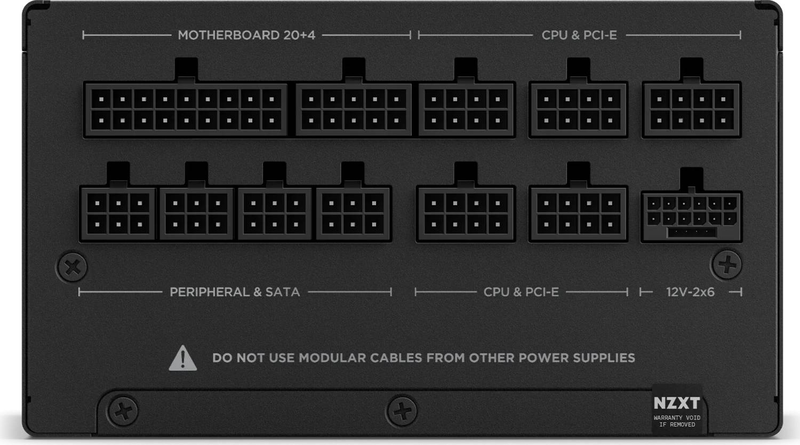Nzxt c1200 gold 1200w atx 3.1 fully modular power supply 80 plus gold pcie 5.1 12v-2x6 matte black-null