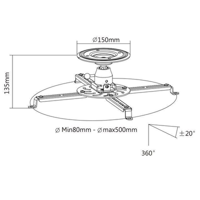 Universal ceiling mount for projectors