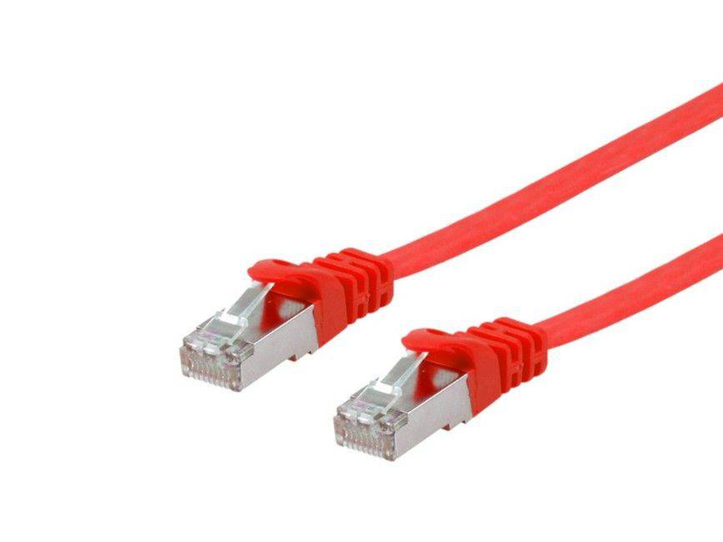 Equip cat6a u/ftp flat patch cable, 3.0m , red-null