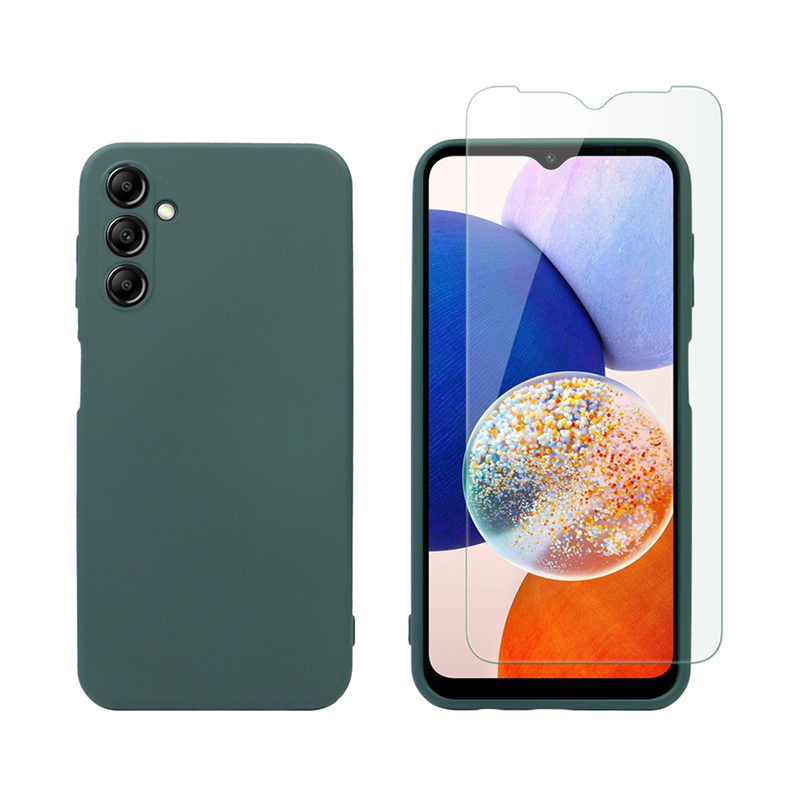 Samsung galaxy a14 TPU & tempered glass green-null