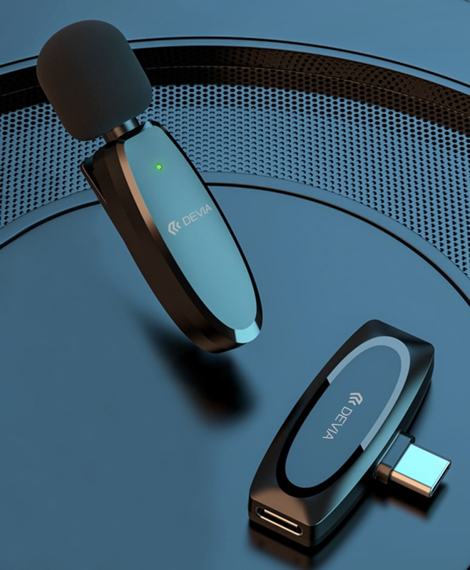 Devia type c wireless microphones collar clip type, , medium-null