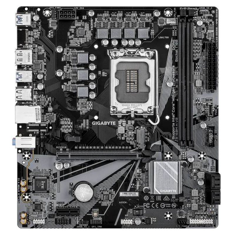 Gigabyte b760m h v2 ddr5 micro-atx motherboard lga 1700 intel b760 pcie 4.0 x16 m.2 HDMI displayport gbe black-null