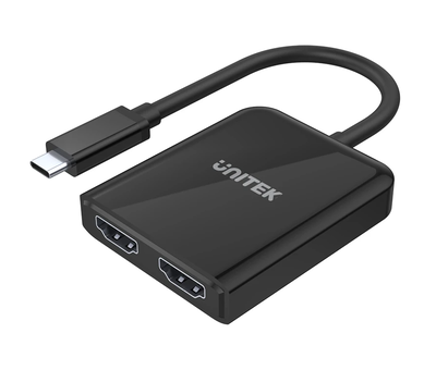 Unitek v1408a Type-C to dual HDMI 4k 60hz mst adapter black, , medium
