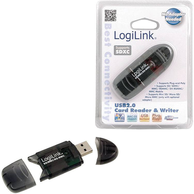 Logilink cardreader USB 2.0 stick for sd/mmc / card reader / 8 in 1 (mmc, sd, rs-mmc, mmcmobile, sdhc) / USB 2.0, , medium