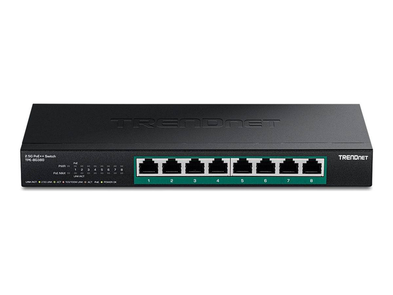 Trendnet tpe-bg380 8-port 2.5G poe++ switch | 230w poe, , medium-null