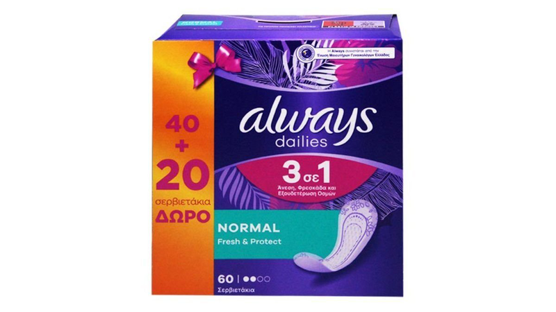 Always dailies fresh & protect 60pcs (40+20 free) normal, , medium-null