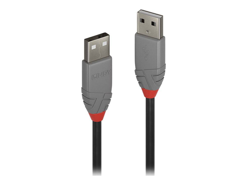 Lindy anthra line - USB cable - USB (m) to USB (m) - USB 2.0 - 1 m - round - black-null