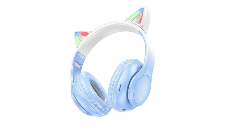 Hoco cat ear headphones blue, , medium-null