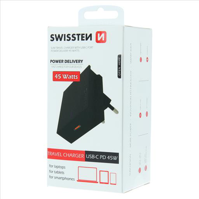 Swissten charger type c pd 45w for  samsung black, , medium image number null