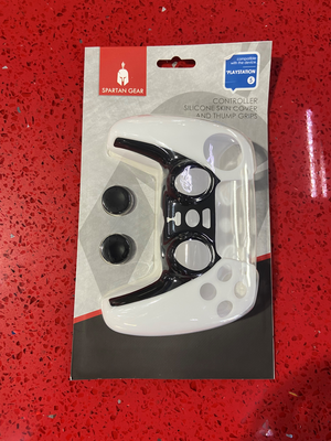 Spartan gear controller silicone cover and thump grips for PS5 black and white