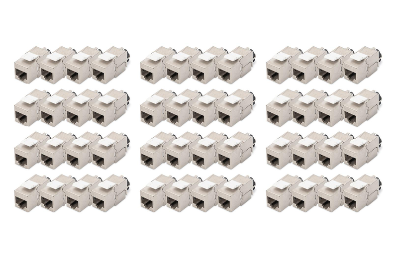 Digitus cat / 6a keystone module, shielded with intelligent cable manager - 48 pcs. / flat / silver / rj-45 / 48 pc(s)-null