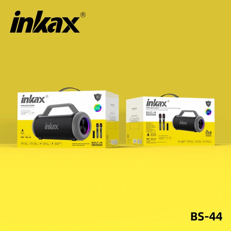 Inkax bs-44 tws portable bluetooth speaker 120w up to 9 hours, , medium-null
