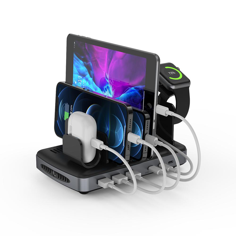 Product image: Unitek p1207a 6-port USB a and USB c charging station 120w with 3 USB pd, , medium-null