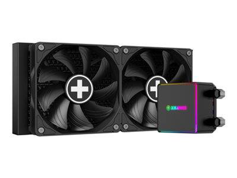 Xilence lq240pro 240mm aio liquid CPU cooler, 300w, argb pump, dual 120mm fdb pwm fans, copper base, black-null