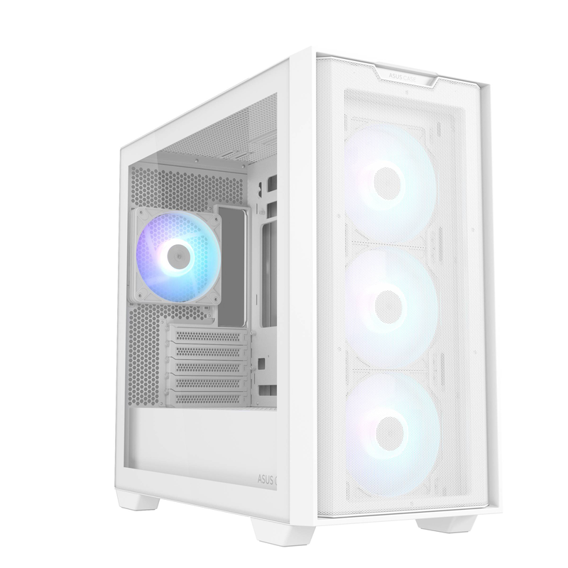 Asus a21 plus microatx case tempered glass white 4x 120mm argb fans 380mm GPU 360mm radiator btf-ready-null