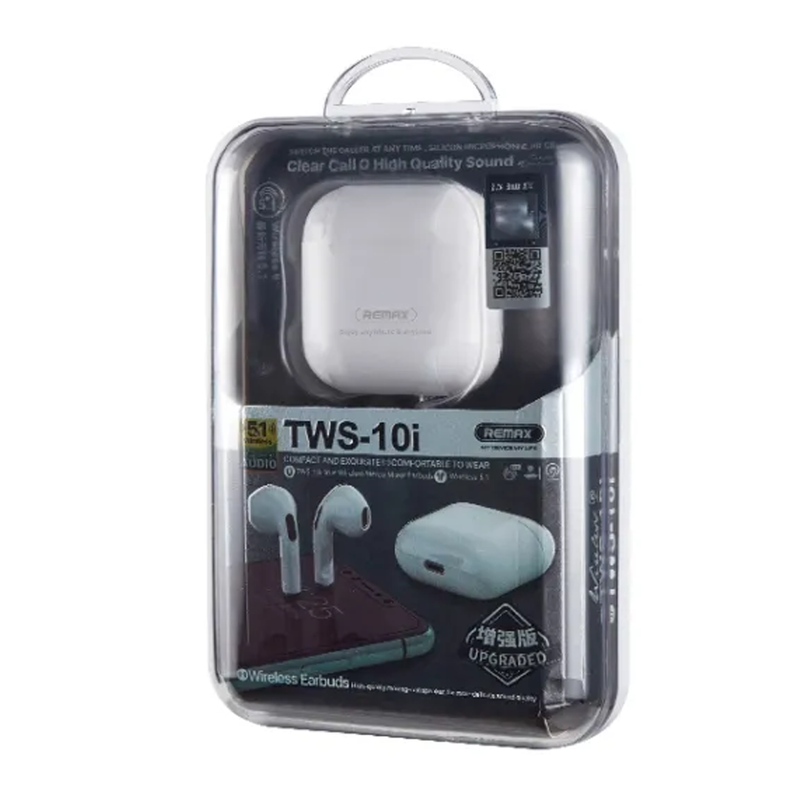 Remax tws wireless bluetooth headphones 5.0 with mic charging box white, , medium-null