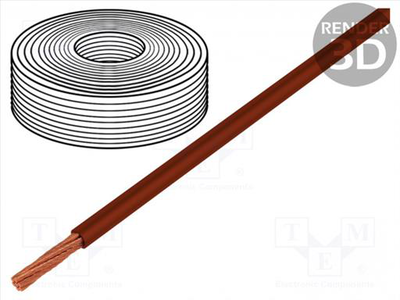Wire 1x0,10mm2 pvc brown x1m, , medium