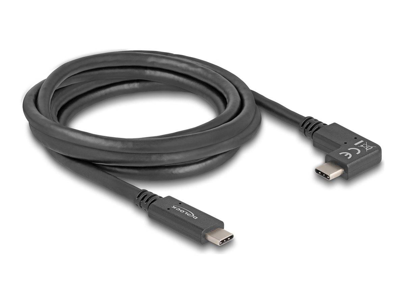 Delock USB 5GBps USB-c cable 2 m | angled Type-C male to male | 4k 60 hz | pd 60 w | black-null