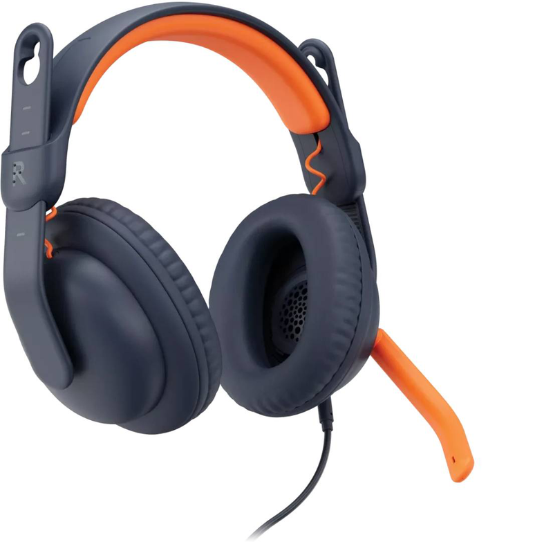 Logitech zone learn wired over-ear headset 981-001389 for learners 32mm speech-tuned boom mic 3.5mm aux graphite-null