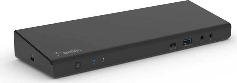 Belkin connect universal USB-c triple display dock inc007 displaylink 4k 85w pd 3xhdmi 2xdp 5xUSB-a USB-c gigabit ethernet audio black-null