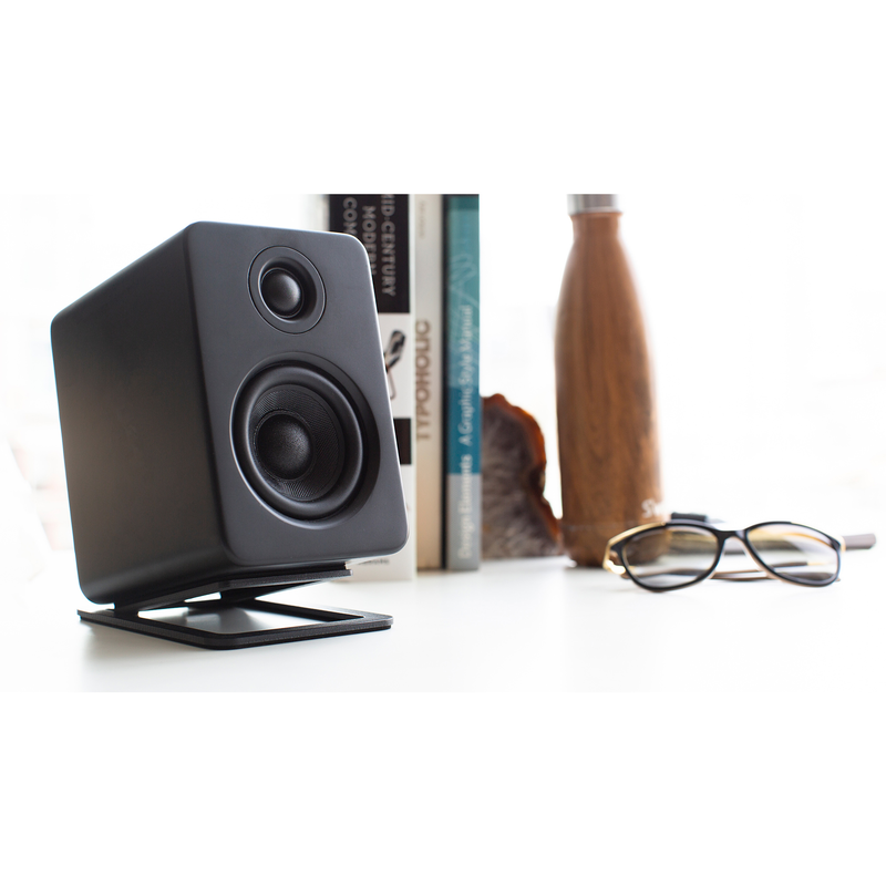 Kanto s2 angled desktop speaker stands for small speakers - black, pair-null
