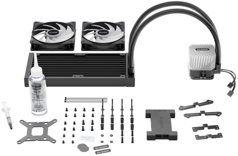 Be quiet! Light loop 240mm black argb liquid CPU cooler aio dual light wings lx 120mm fans copper base-null
