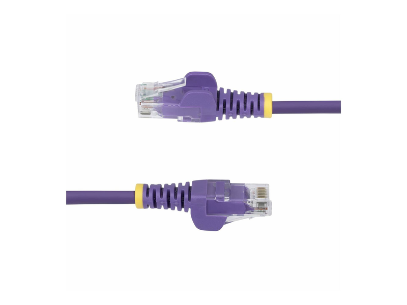 Startech.com 50cm purple slim cat6 ethernet cable, snagless, 28awg, lszh patch cable rj-45 (m) to rj-45 (m) 50 cm / 3.6 mm / utp / cat 5/5e/6 / ieee 802.3bt / halogen-free, snagless / purple-null