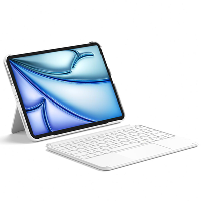 Inateck kb04122, qwertz, touchpad, apple, ipad Air 11 inch 7th Gen m3 2025 ipad Air 11 inch 6th Gen 2024 (a2902/a2903/a2904) ipad Air 10.9..., white, battery level, caps lock, charging, status, , medium