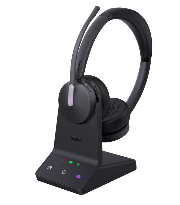 Yealink headset wireless dual-mode dect/bluetooth 3-mic nc with basestation wh64 dual teams, , medium-null