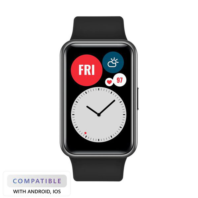 Product image: Huawei watch fit graphite black - model: elegant amOLED display,hdresolution, long battery life, quick charging, real-time workout tracking-null