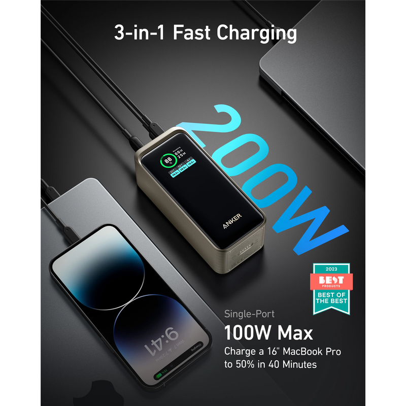 Anker prime power bank, 20,000mAh 200w, , medium-null