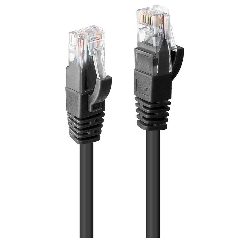 Lindy - network cable - rj-45 (m) to rj-45 (m) - 30 cm - utp - cat 6 - molded, snagless, stranded - black-null