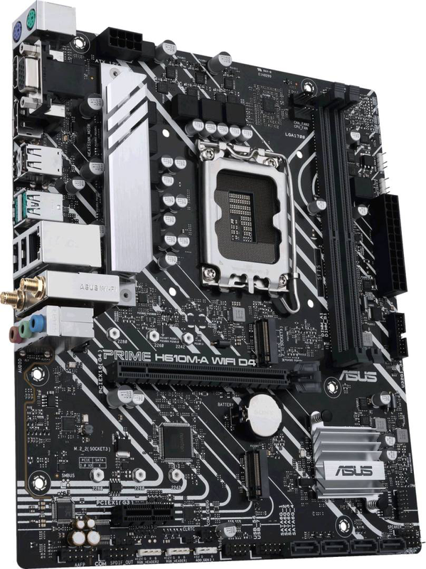 Asus prime h610m-a Wi-Fi d4 micro-atx motherboard lga 1700 intel h610 ddr4 pcie 4.0 dual m.2 Wi-Fi 5 HDMI dp vga black-null