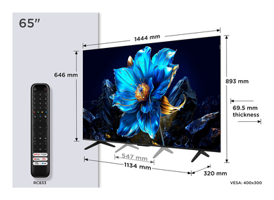 Tcl smart TV 65" 4k QLED 65p7k, Black, medium