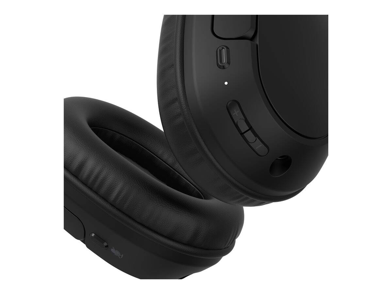 Belkin soundform surround - headphones with mic - full size - bluetooth - wireless, wired - USB-c, 3.5 mm jack - black, , medium-null