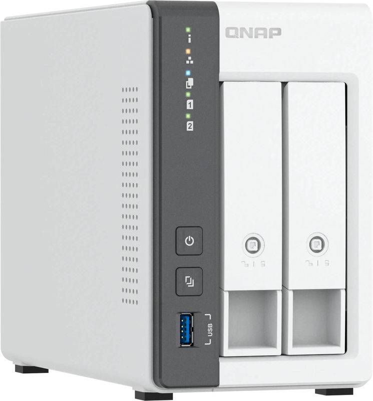 Qnap ts-216g 2-bay diskless nas arm cortex-a55 quad-core 4GB ddr4 2.5GBe built-in npu ai white-null