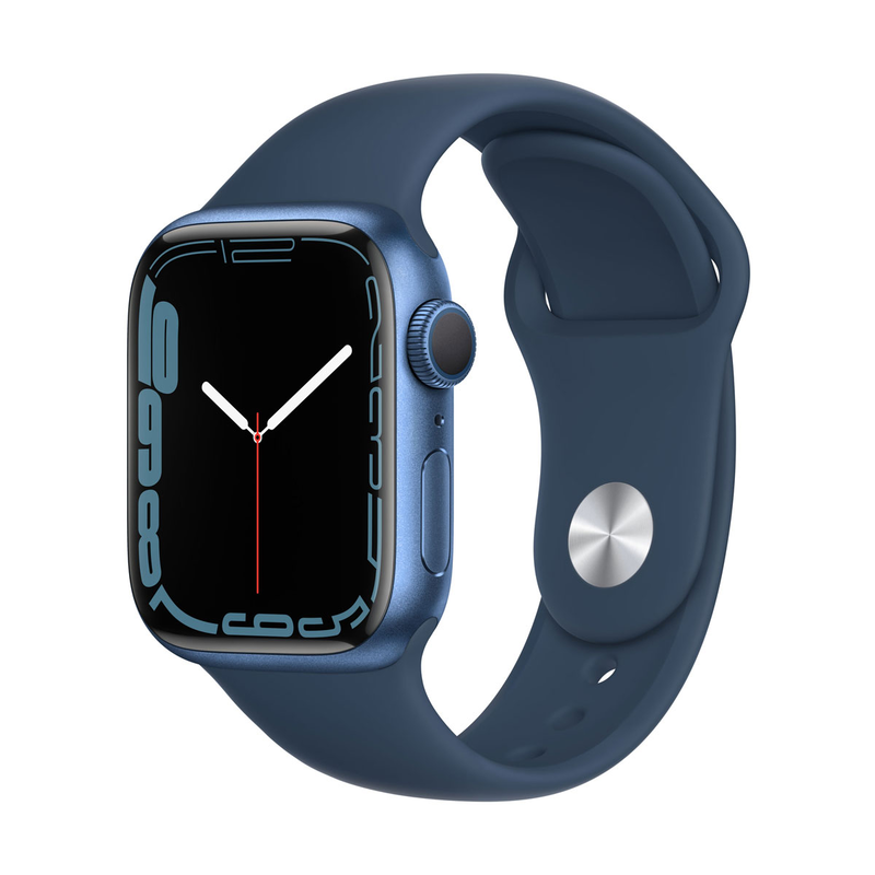 Apple watch series 7 41mm blue aluminum case with blue sport band-null